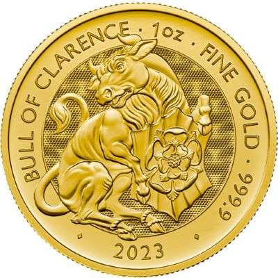1 oz 2023 Great Britain Tudor Beasts Bull of Clarence Gold Bullion Coin
