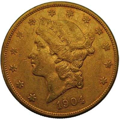 1904 S USA Liberty Head Twenty Dollar Gold Coin