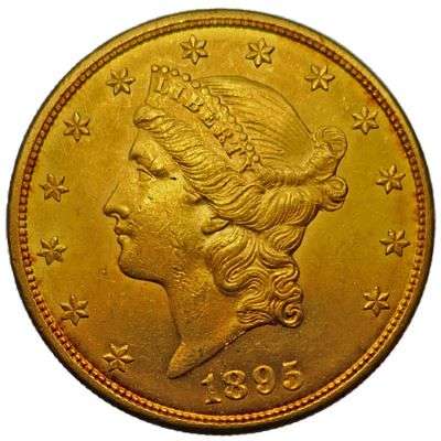1895 USA Liberty Head Twenty Dollar Gold Coin