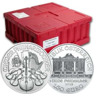 1 oz 2023 Austrian Philharmonic Silver Bullion Coin - 500 oz Monster box
