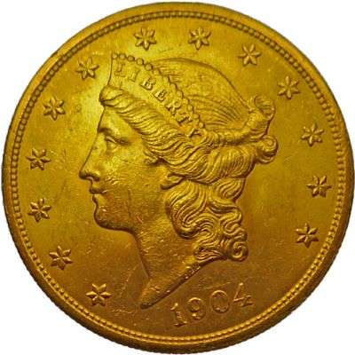 1904 USA Liberty Head Twenty Dollar Gold Coin