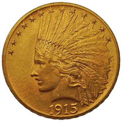 1915 USA Indian Head Ten Dollar Gold Coin