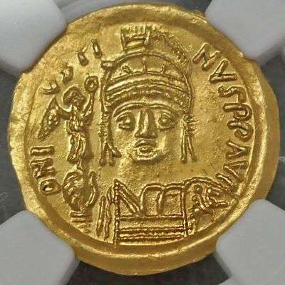 565-578 AD Ancient Byzantium Ravenna - Justin II - Gold Solidus - NGC MS
