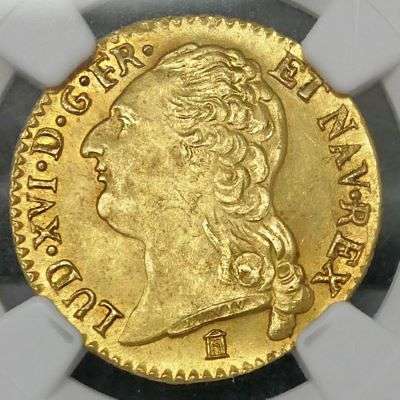 1786 K France Louis XVI Bare Head d'or Gold Coin - NGC MS 64