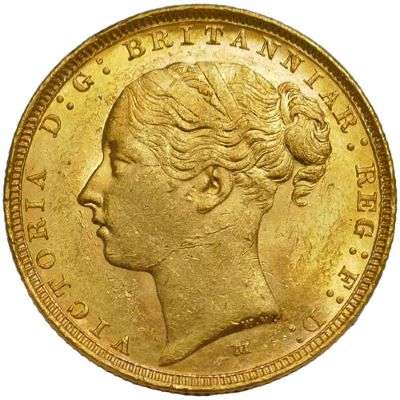1883 M Australia Queen Victoria Young Head Sovereign Gold Coin