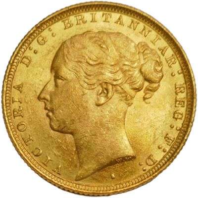 1882 S Australia Queen Victoria Young head Sovereign Gold Coin