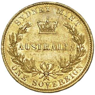 1856 Australia Queen Victoria Sydney Mint Type I Sovereign Gold Coin