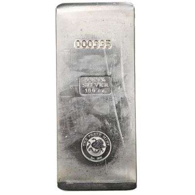 100 oz Perth Mint Silver Extruded Bar - Vintage