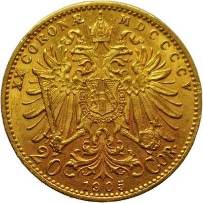 1905 Austria Franz Joseph I 20 Corona Gold Coin