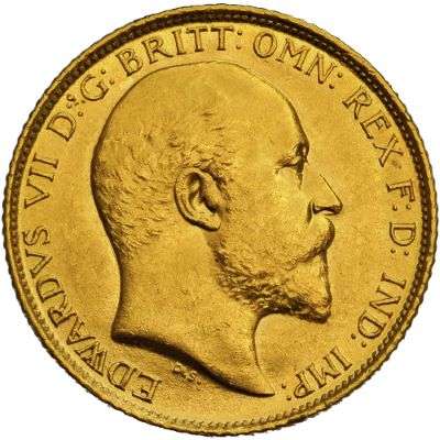 1908 S Australia King Edward VII St George Half Sovereign Gold Coin