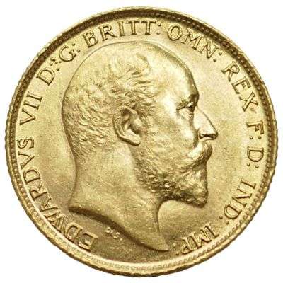 1908 S Australia King Edward VII St George Half Sovereign Gold Coin