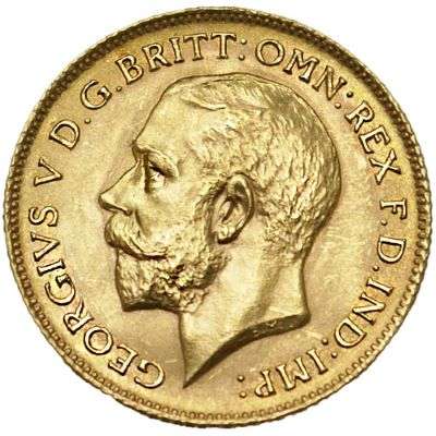1915 P Australia King George V St George Half Sovereign Gold Coin