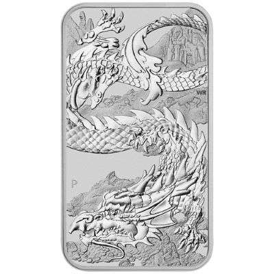 1 oz 2023 Australian Dragon Silver Bullion Rectangular Coin - QEII
