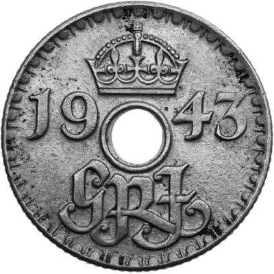 1943 New Guinea George VI Sixpence Copper/Nickel Coin