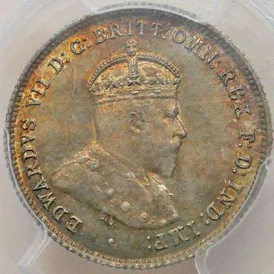 1910 Australia King Edward VII Sixpence Silver Coin - PCGS MS 65