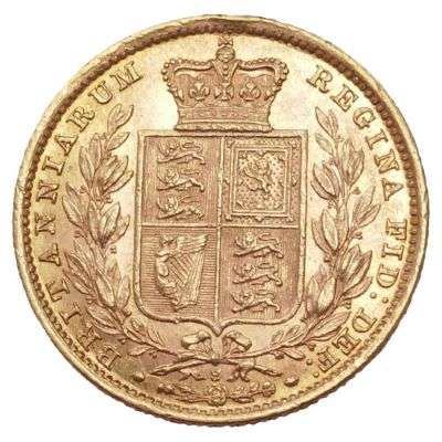 1881 S Australia Queen Victoria Young Head Shield Sovereign Gold Coin