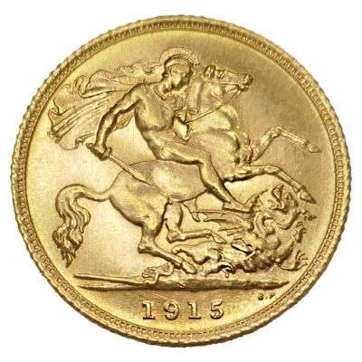 1915 S Australia King George V Half Sovereign Gold Coin