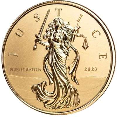 1 oz 2023 Scottsdale Lady Justice Gold Bullion Coin