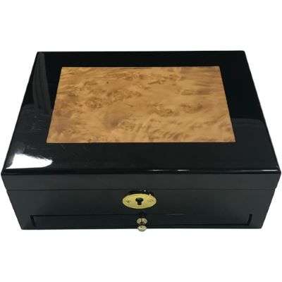 Wood Accent 6 Coin Magnetic Collectable Storage Chest