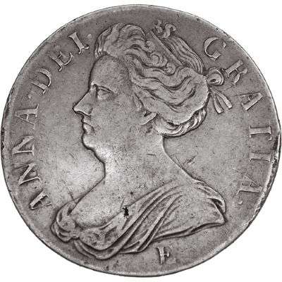 1707 E Great Britain Queen Anne Crown Silver Coin