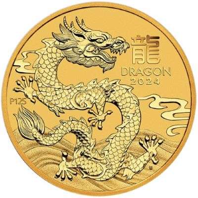 1/4 oz 2024 Australian Year of the Dragon Gold Bullion Coin
