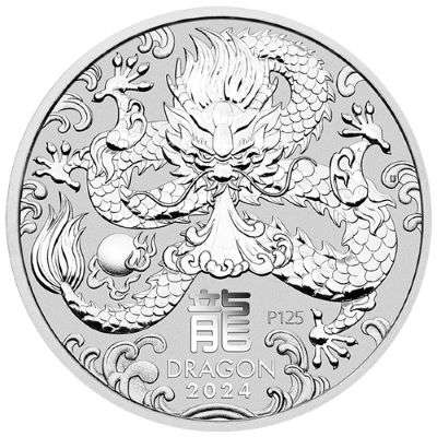 1 oz 2024 Australian Year of the Dragon Silver Bullion Coin - QEII