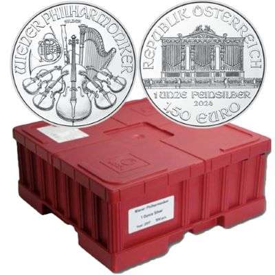 1 oz 2024 Austrian Philharmonic Silver Bullion Coin - 500 oz Monster Box