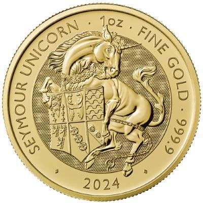 1 oz 2024 Great Britain Tudor Beasts Seymour Unicorn Gold Bullion Coin