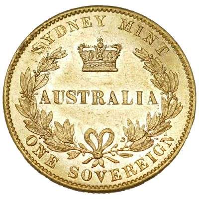 1868 Australia Queen Victoria Sydney Mint Type II Sovereign Gold Coin