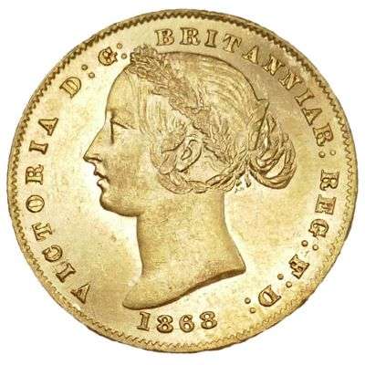 1868 Australia Queen Victoria Sydney Mint Type II Sovereign Gold Coin