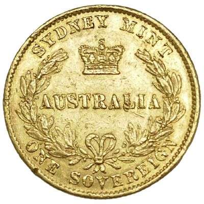 1862 Australia Queen Victoria Sydney Mint Type II Sovereign Gold Coin
