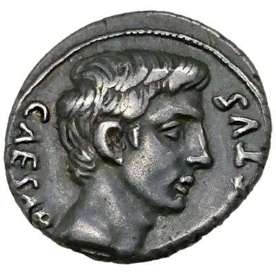 19-18 BC Ancient Rome Imperial - Caesar Augustus - Denarius Silver Coin
