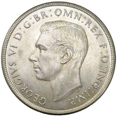 1937 Australian King George VI Crown Silver Coin
