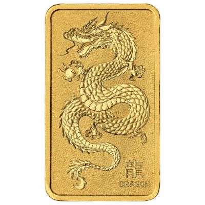 1 oz Australia Lunar Year of the Dragon Gold Minted Bar