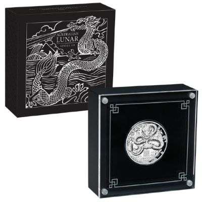 1 oz 2024 Australian Year of the Dragon High Relief Silver Proof Coin