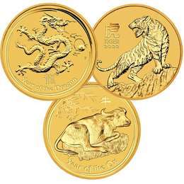 1 oz Australian Lunar Gold Coins - Mixed Dates - QEII (1996 to 2024)