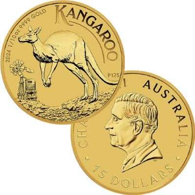 1/10 oz 2024 Australian Kangaroo Gold Bullion Coin - Boxed
