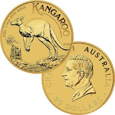 1/4 oz 2024 Australian Kangaroo Gold Bullion Coin