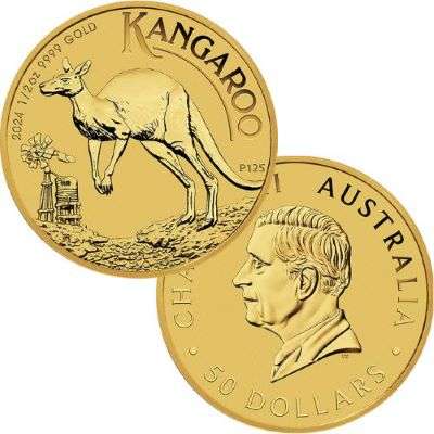 1/2 oz 2024 Australian Kangaroo Gold Bullion Coin