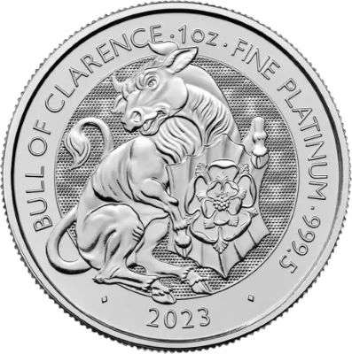 1 oz 2023 Great Britain Tudor Beasts Bull of Clarence Platinum Bullion Coin