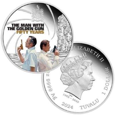 1 oz 2024 The Man with The Golden Gun 50th Anniversary Silver Proof Coin