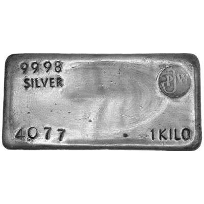 1 kg PJW Silver Bullion Cast Bar