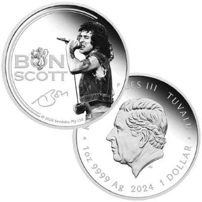 1 oz 2024 Bon Scott Silver Proof Coloured Coin