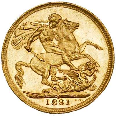 1891 S Australia Queen Victoria Jubilee St George Sovereign Gold Coin