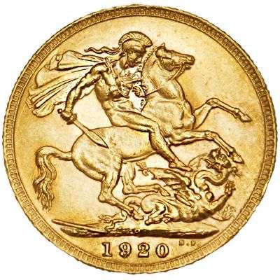 1920 P Australia King George V St George Sovereign Gold Coin