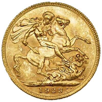 1923 M Australia King George V St George Sovereign Gold Coin
