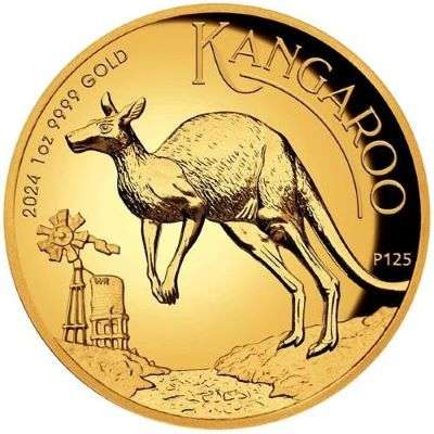 1 oz 2024 Australian Kangaroo High Relief Gold Proof Coin