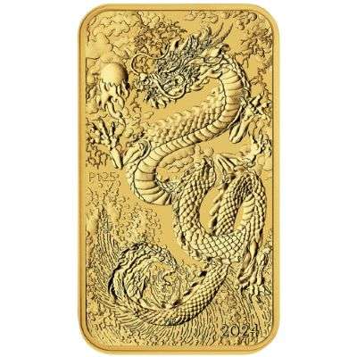 1 oz 2024 Australian Dragon Gold Bullion Rectangular Coin