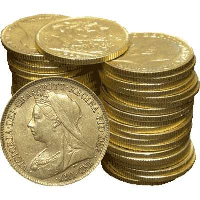 1893-1901 Queen Victoria Veil Head Gold Bullion Half Sovereigns - Mixed Dates