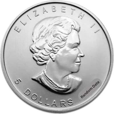 1 oz Canadian Maple Leaf Silver Bullion Coin - QEII - Mixed Dates